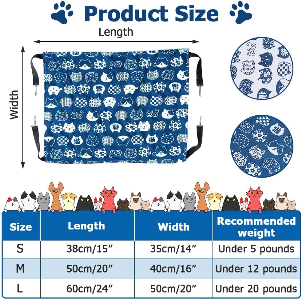 MiOYOOW 2 STK. Katzenhängematte, Atmungsaktives Hängebett für Haustiere Haustierkäfig Hängematte mit