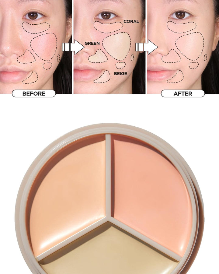 THESAEM Cover Perfection Triple Pot Concealer 03 Correct Up Beige – für helle bis sehr helle Hauttön