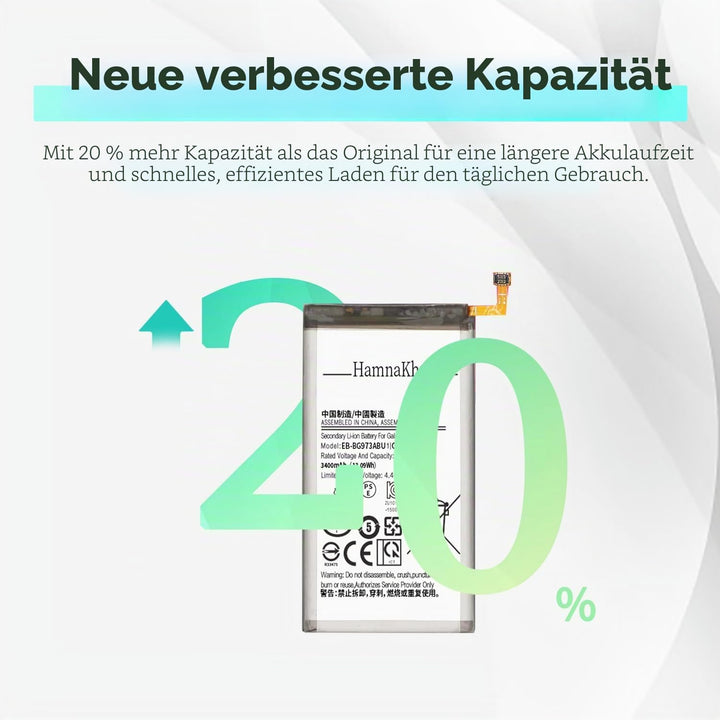 [3400mAh] Akku für Samsung Galaxy S10, Verbesserter 0-Zyklen-Akku EB-BG973ABU Ersatz für Samsung Gal