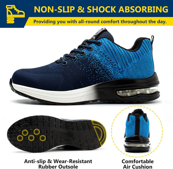 Baofular Arbeitsschuhe Herren Sicherheitsschuhe Damen Leicht Sportlich Stahlkappenschuhe rutschfest