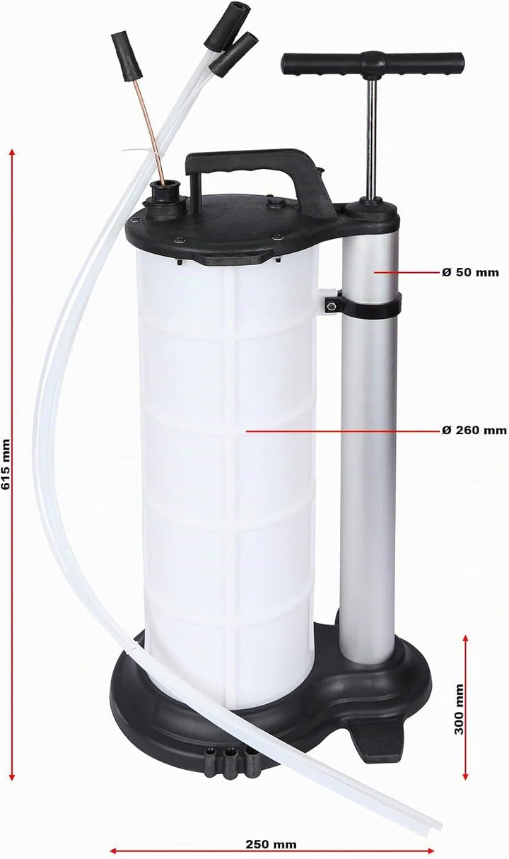 Wiltec Manueller Fluidextraktor mit 9 Liter Tank, Vakuumabsaugpumpe für Öl und andere Flüssigkeiten