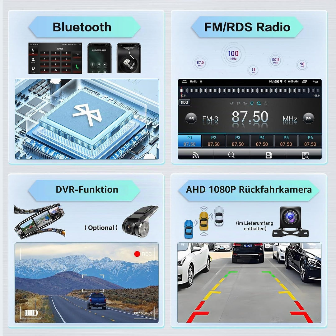 Hikity 2GB+64GB Android 15 Autoradio für Seat Leon 2005-2012(Left-Hand Drive) Radio Wireless CarPlay