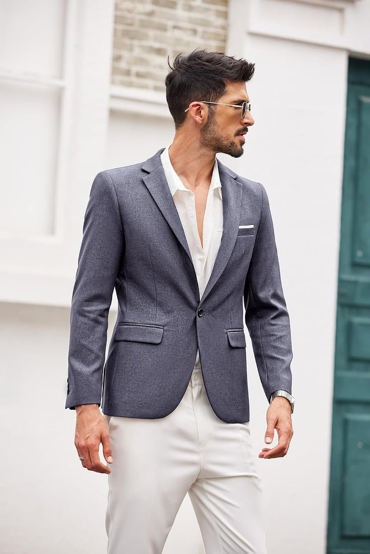 COOFANDY Herren Sakko Sportlich Modern Freizeit Blazer 1 Knopf Anzugjacken für Männer Regular Fit Ca