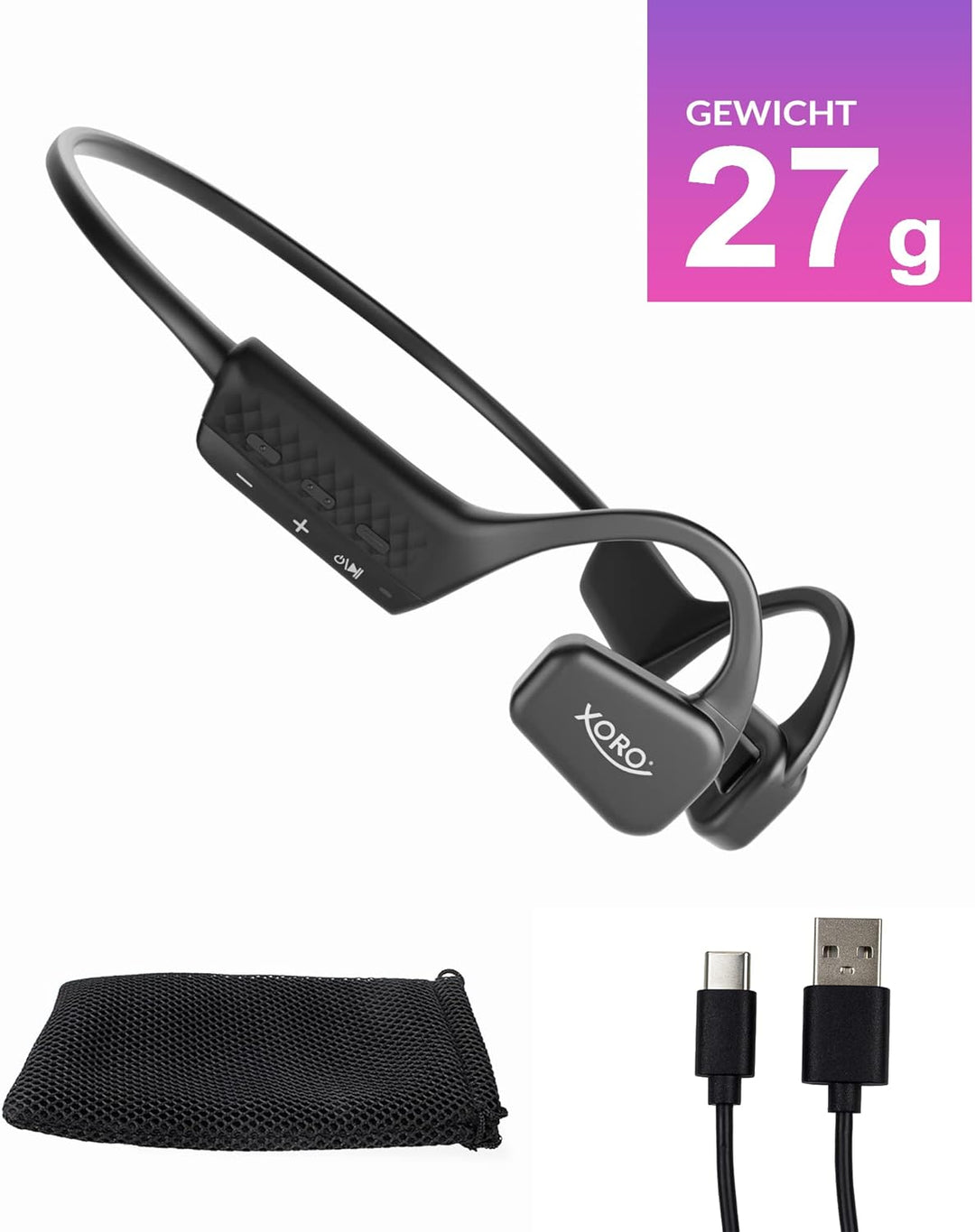 Revolutionäre Offene Ohr-Kopfhörer XORO KHB 35, Akku für 8 Std. Musikgenuss, Freisprechen, Bluetooth