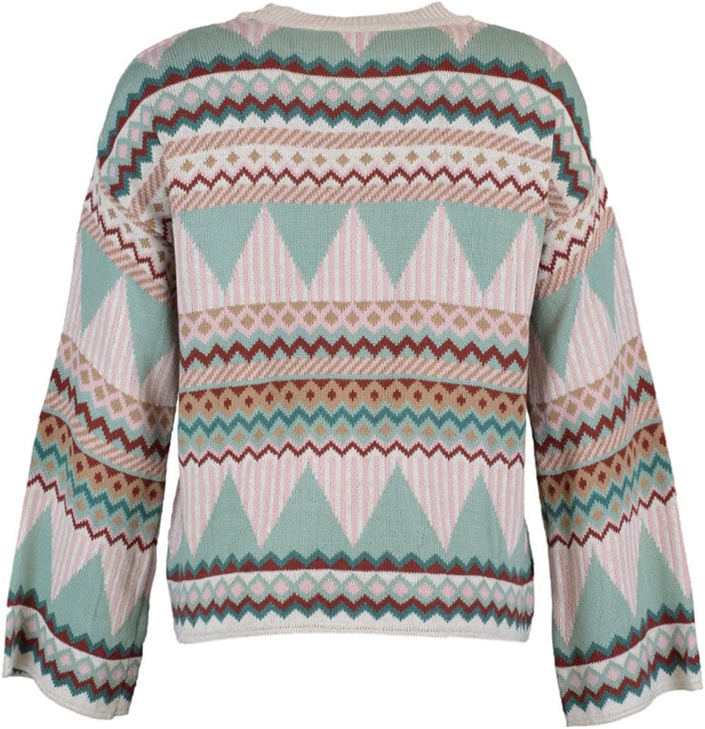 TRENDYOL Damen Jacquard-Pullover mit Rundhalsausschnitt, Regulärer Schnitt Sweatshirt, Minze