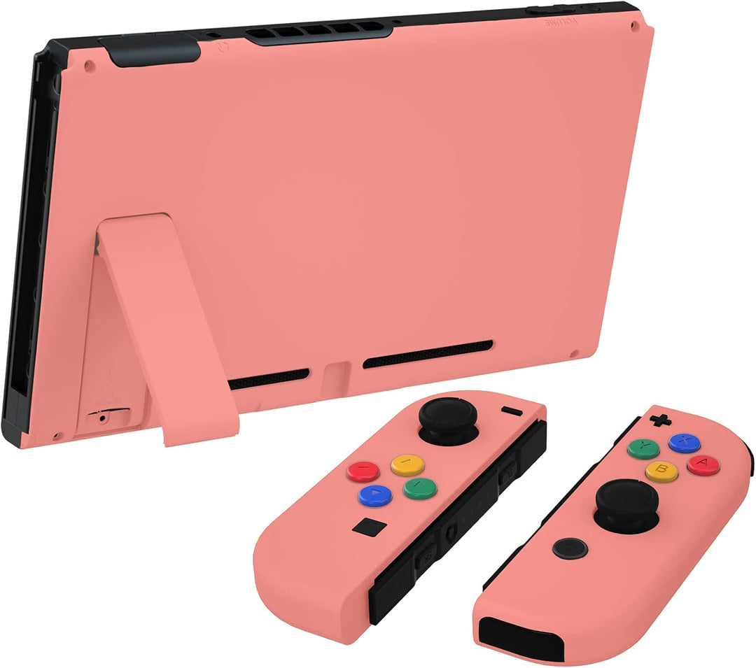 eXtremeRate Hülle Case für Nintendo Switch Joycon/Konsole, Rückgehäuse&Kickstand für Switch Console,