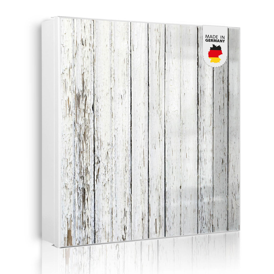 banjado® Grosser Schlüsselkasten Glas/Schlüsselbox 30cm x 30cm mit 50 Haken - Motiv Weisser Holzzaun