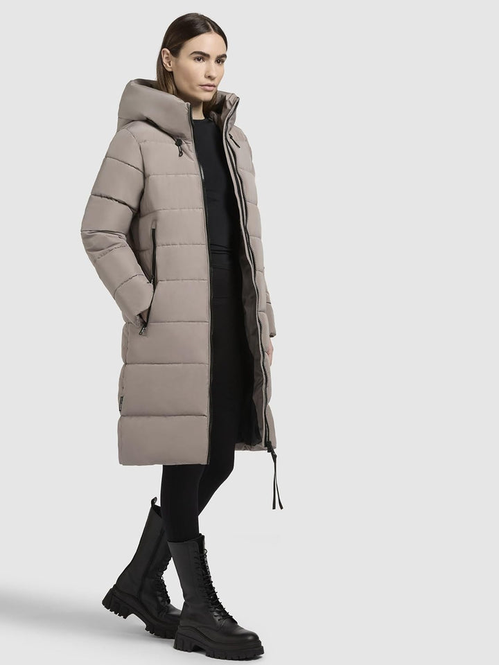 khujo - Damen - Wintermantel - Jilias 5 Steppmantel Winterjacke, XS Greige