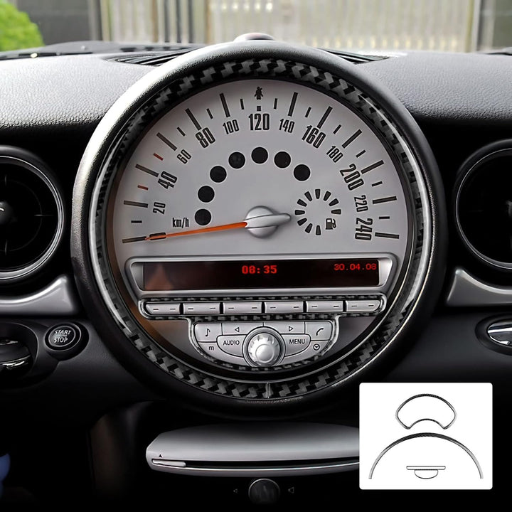 KUNGKIC Kohlefaser Auto Tachometer Dekorative Aufkleber Innenraum Carbon Fiber Speedometer Trim für