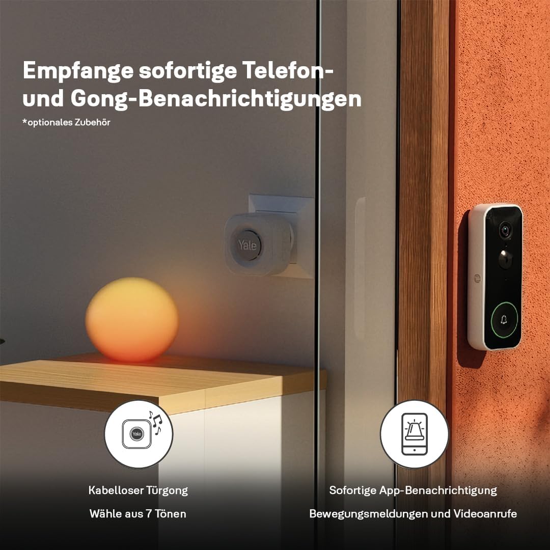 Yale - Smart Video-Türklingel - Full HD Live Ansicht &amp; Zwei-Wege-Audio - Bewegungsaufzeichnungen | A