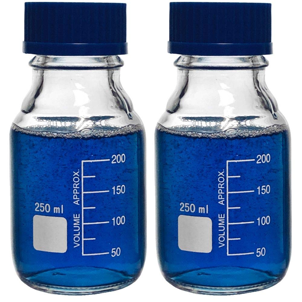 Karter Scientific 251L3 Glasflaschen mit GL45-Schraubverschluss, Borosilikatglas, 250 ml, 2 Stück 25