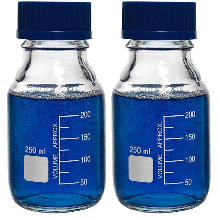 Karter Scientific 251L3 Glasflaschen mit GL45-Schraubverschluss, Borosilikatglas, 250 ml, 2 Stück 25