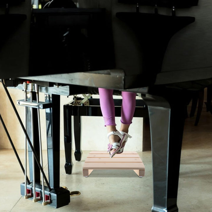TOYANDONA Klavierhocker Aus Holz Für Junge Mädchen Ergonomische Fussstütze Für Schreibtisch Anfänger