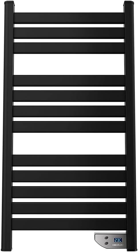Cecotec Elektrischer Badheizkörper ReadyWarm 9090 Twin Towel Black. 500 W, LED-Anzeige, 2 h Timer, S