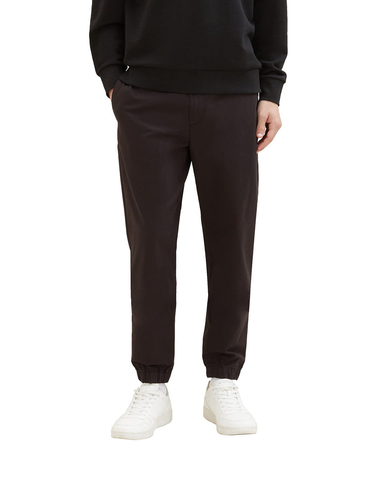 TOM TAILOR Denim Herren Denim Tapered Fit Chino Hose, 29999 - Black