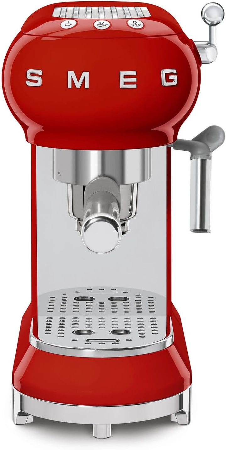 Smeg, ECF01RDEU Manual Espresso -Maschine, Cappuccino -System, Thermoblock, grosse Tassengehäuse und