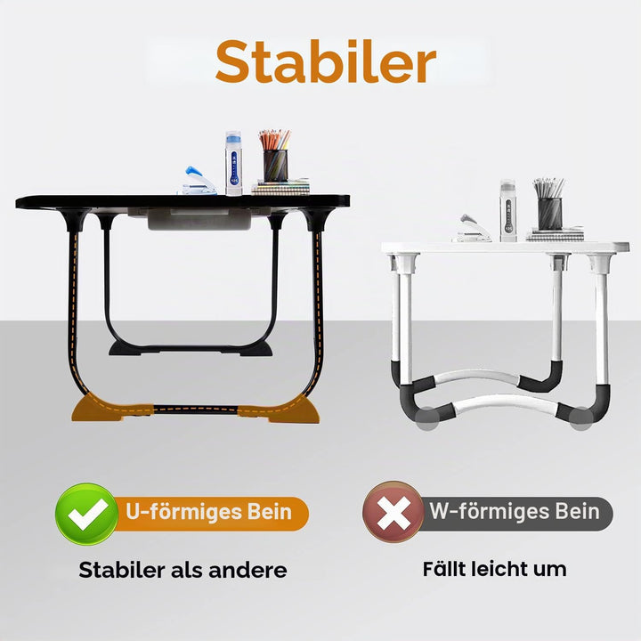 Amaredom Laptoptisch, Laptop Betttisch Klappbar, Klappbarer Lapdesk mit Schublade und Tassenhalter f