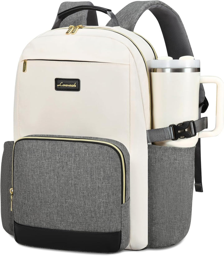 LOVEVOOK Rucksack Damen,15,6 Zoll Laptop Schulrucksack Teenager mit grossem Fach für Trinkflaschen,T