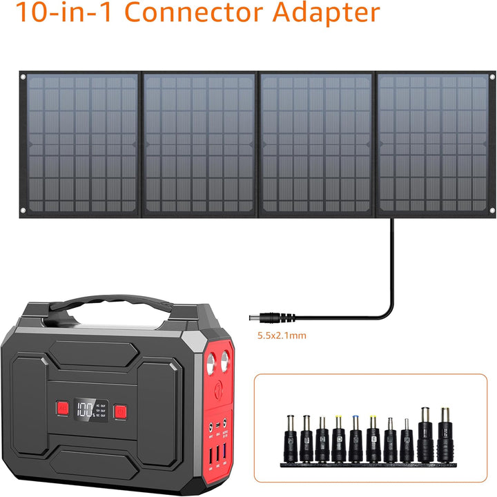 Powkey Solarpanel Faltbar-Solarmodul für Tragbare Powerstation R100 mit handyladung - 40W Solarladeg