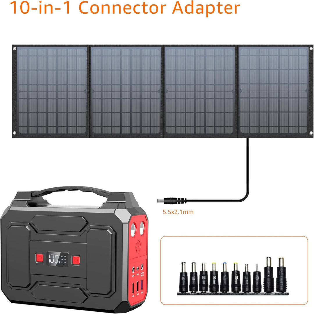 Powkey Solarpanel Faltbar-Solarmodul für Tragbare Powerstation R100 mit handyladung - 40W Solarladeg