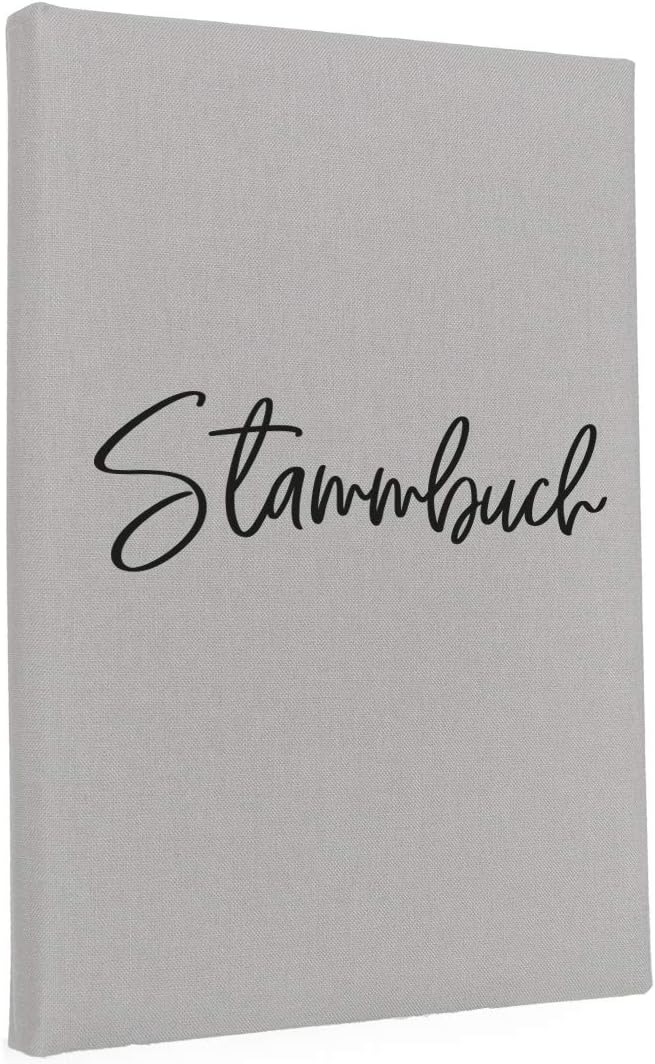 Hochzeitideal – Stammbuch der Familie Amore hellgrau 21,0 cm x 15,0 cm - Buchbinderleinen Hochzeit -