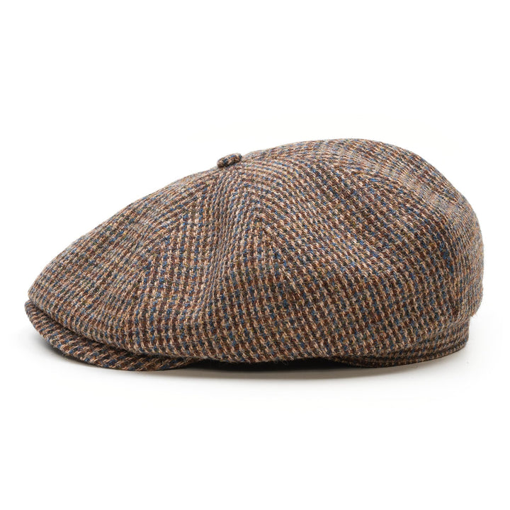 Sterkowski Shelby | 100% Harris Tweed Schiebermütze für Herren und Damen | Warm Elegant 8-Panel Zeit