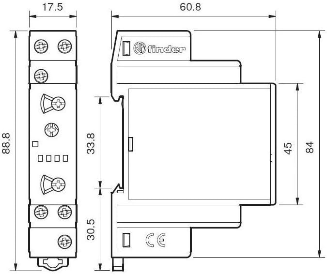 FINDER 80.91.0.240.0000 Zeitrelais Taktgeber asymmetrisch 0,1s-20h, 16A