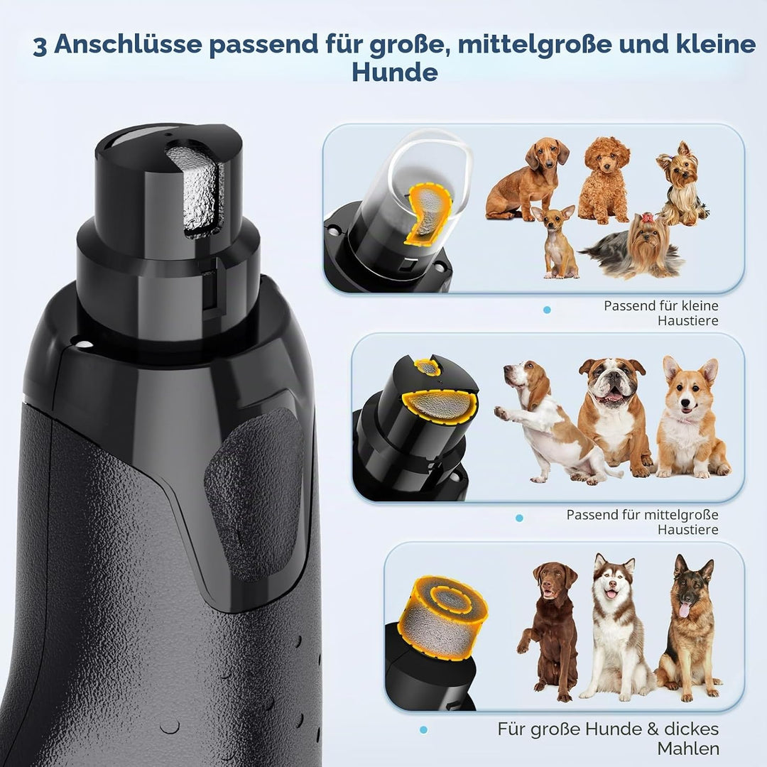 Gimars Nagelfeile für Hunde, verstellbar, 6 Geschwindigkeitsstufen, Nagelfräser für Hunde, mit doppe