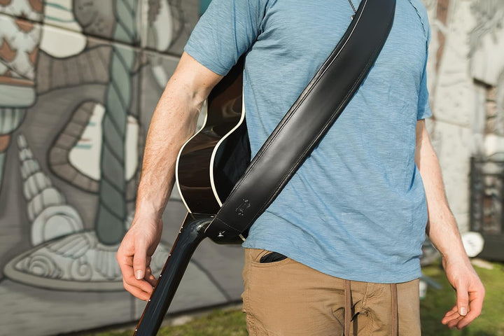 Levy's DM1PD-BLK 3-Zoll-Gitarrengurte aus Leder - Schwarz Schwarz Einheitsgrösse, Schwarz Einheitsgr