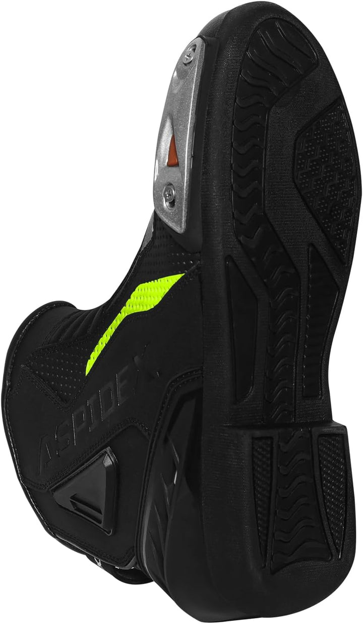 Herren Motorradstiefel Leder Motorrad Stiefel Sport Motorrad Schuhe mit schwarzer Gummisohle Stiefel