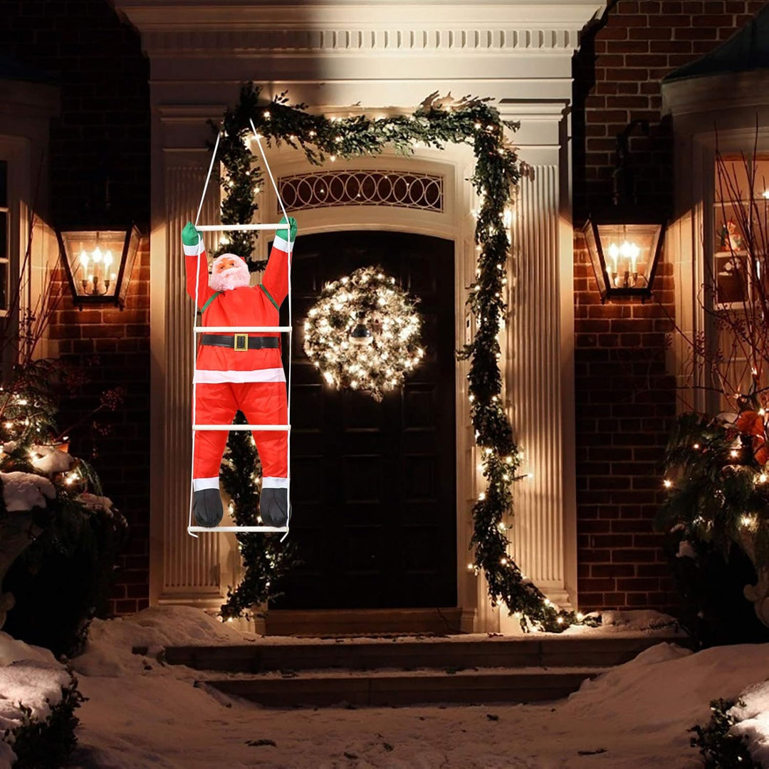 BESPORTBLE Weihnachtsmann auf Leiter Kletternder Weihnachtsmann Kletter Nikolaus Figur Santa Claus O
