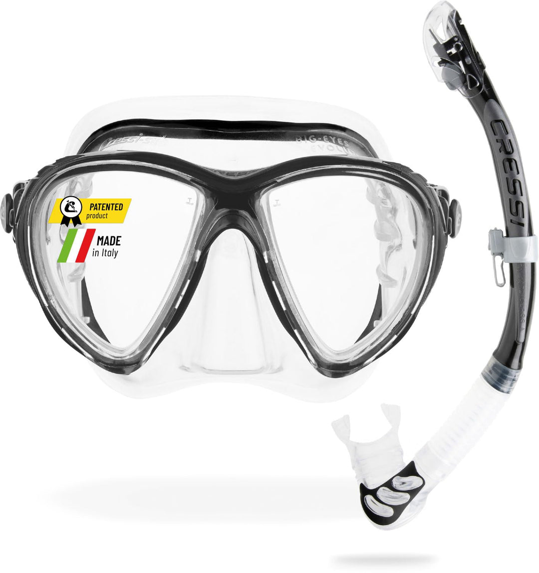 Cressi Professionelles Kombinationsset aus Maske und Schnorchel oder Kit aus Maske, Schnorchel und F