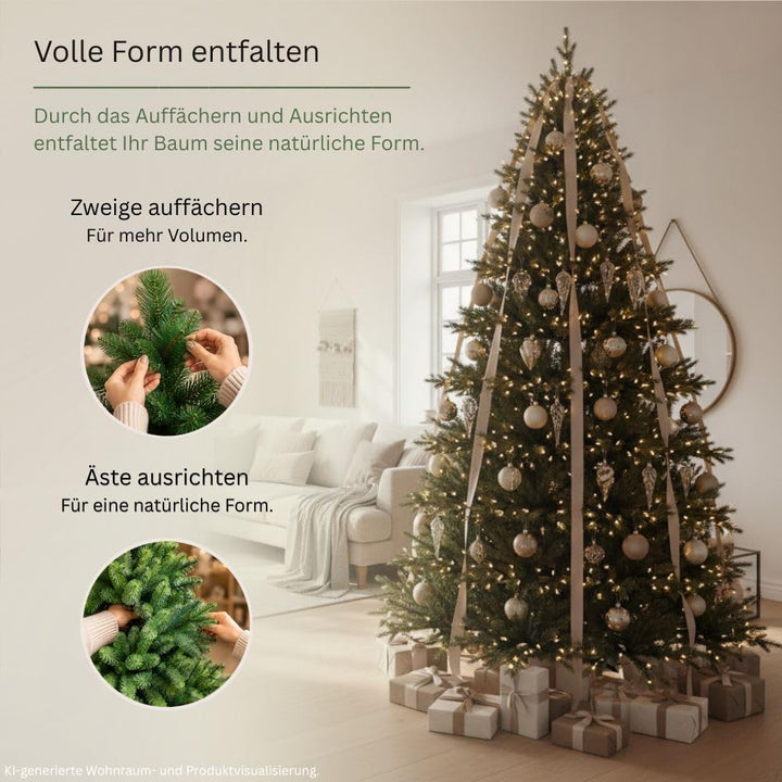 RS Trade 1418 Premium Nordmanntanne 100% Spritzguss 150 cm Weihnachtsbaum künstlich (Ø ca. 106 cm) m