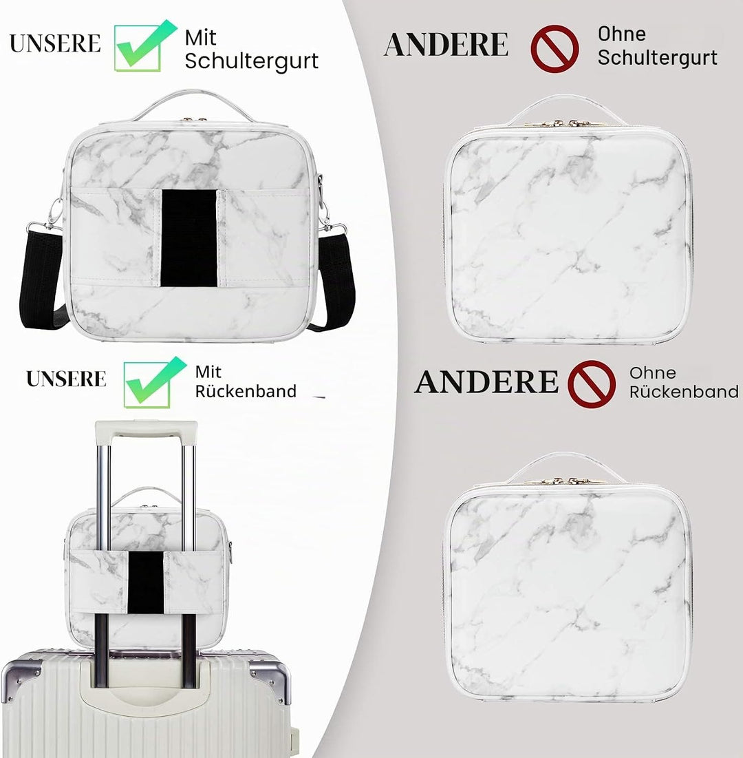 Kosmetiktasche, Schminkkoffer PU Leder Grosse Kapazität Professionelles Make Up Organizer Tasche Was