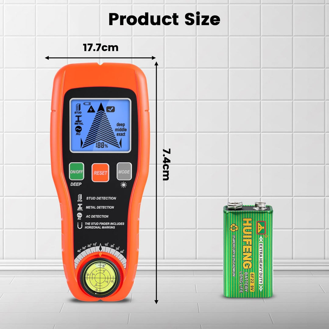 Leitungssuchgerät Ortungsgerät, Multifunktionaler Stud Finder mit LCD-Display und Audio-Alarm, Leitu