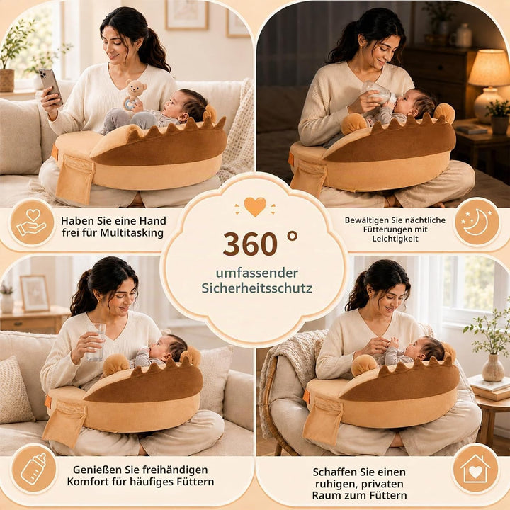 Ergonomic Stillkissen Klein mit Sicherheitsumrandung Memory Foam Baby Nursing Pillow – Verstellbarer