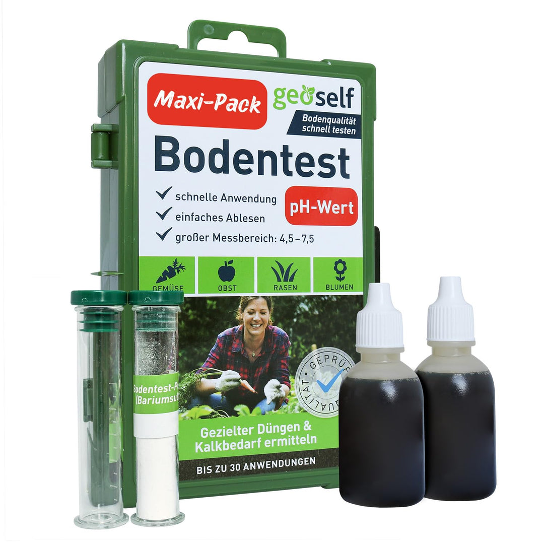 pH-Bodentest zur Ermittlung des Kalkbedarfs – pH Bodentester für bis zu 30 Anwendungen – schnelle Er