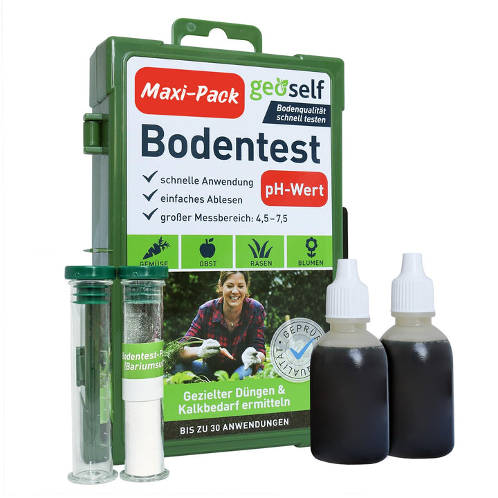 pH-Bodentest zur Ermittlung des Kalkbedarfs – pH Bodentester für bis zu 30 Anwendungen – schnelle Er