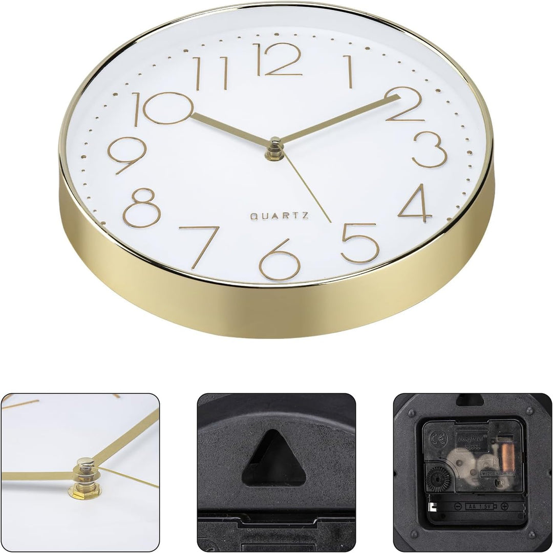 ACCSHINE Wanduhr Ohne Tickgeräusche Lautlos Küchenuhr 30cm Quarz Gross Batterie Betriebene Wanduhr E