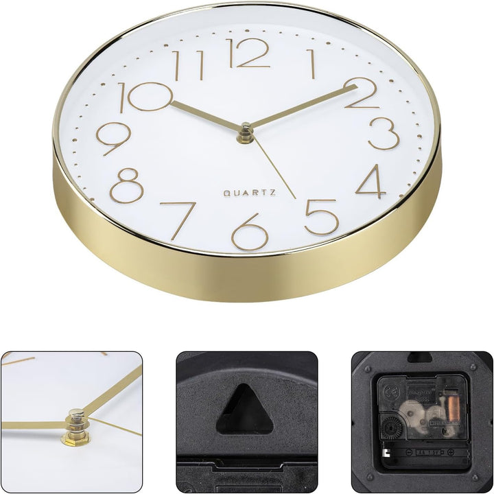 ACCSHINE Wanduhr Ohne Tickgeräusche Lautlos Küchenuhr 30cm Quarz Gross Batterie Betriebene Wanduhr E