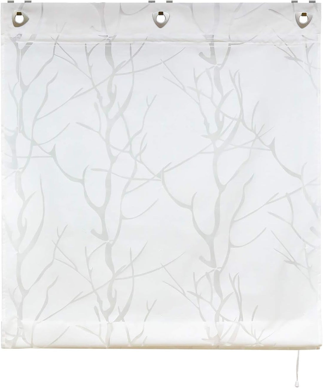 ESLIR Raffrollo mit U-Haken Gardinen Küche Raffgardinen Halbtransparent Ösenrollo Vorhänge Modern Au