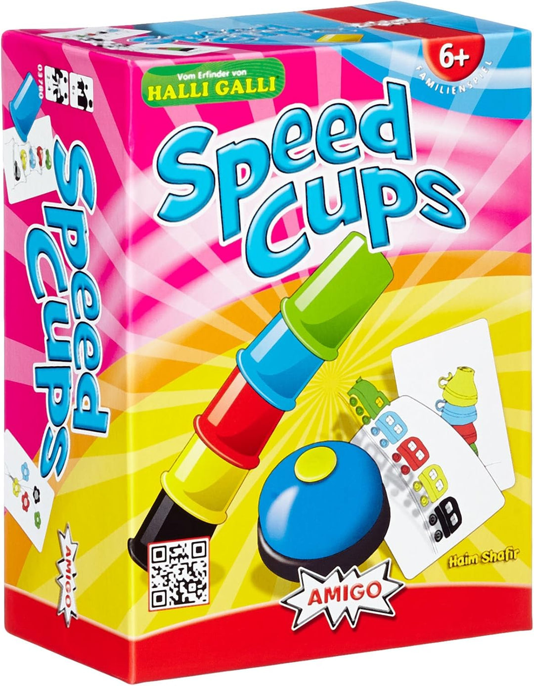 AMIGO - Speed Cups, Geschicklichkeitsspiel & Halli Galli Junior, Kartenspiel (2-4 Spieler, ab 6 Jahr
