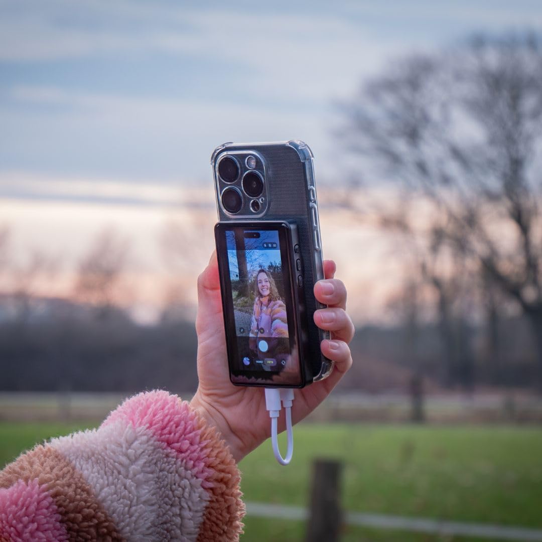 MOJOGEAR VS3 Selfie-Vlog-Monitor kabellos + kabelgebunden — 4,02 Zoll IPS Bildschirm für Smartphone