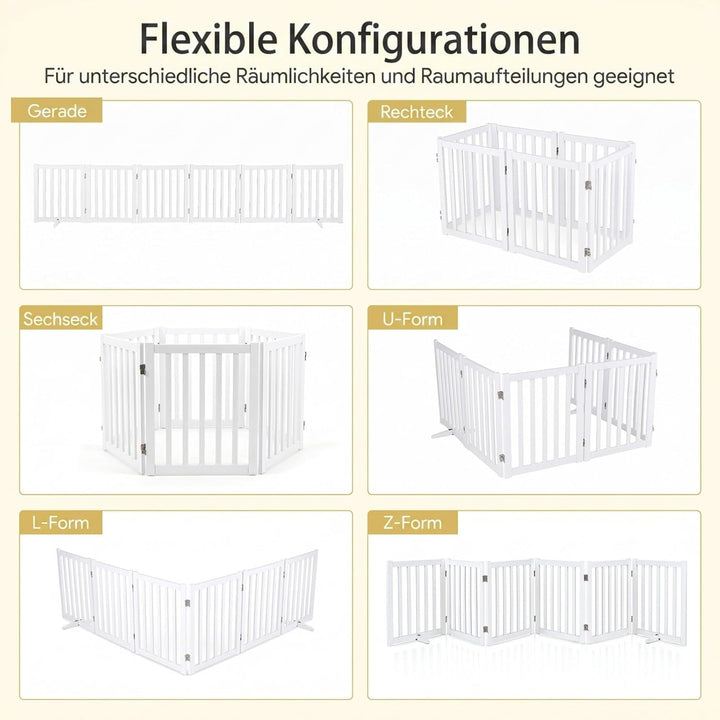 COSTWAY Absperrgitter Hunde 60cm Hoch, Schutzgitter Holz, Kindergitter klappbar, Treppengitter Hunde