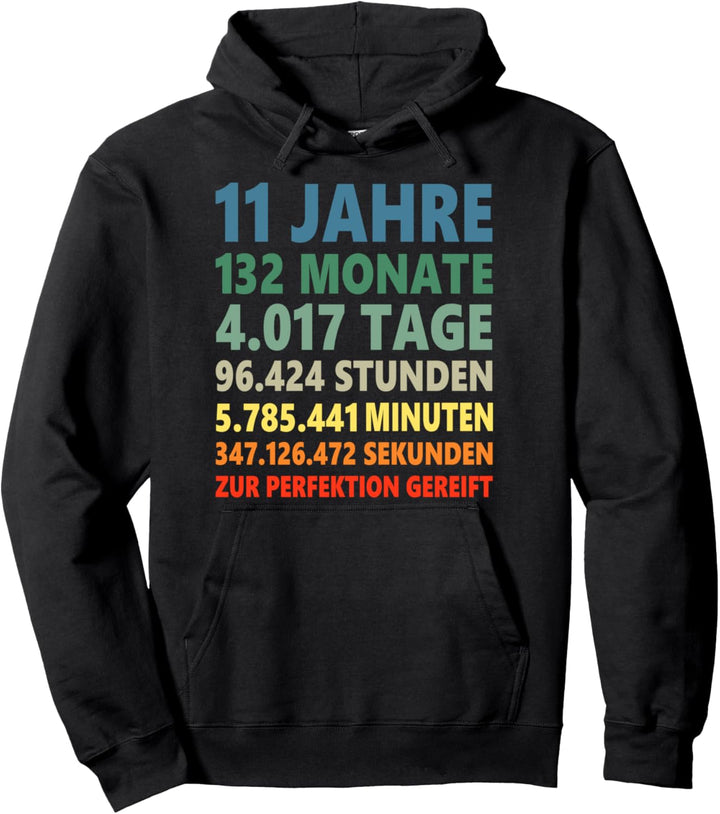 11. Geburtstag 11 Jahre Pullover Hoodie