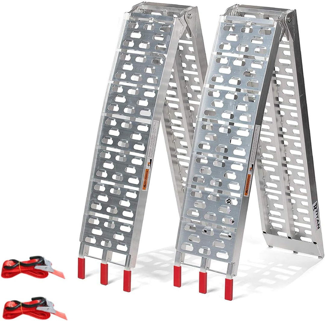 Herrselsam 2X Auffahrrampe Faltbare ALU Rampen klappbar 226×28cm Laderampen 340 kg Traglast rutschfe
