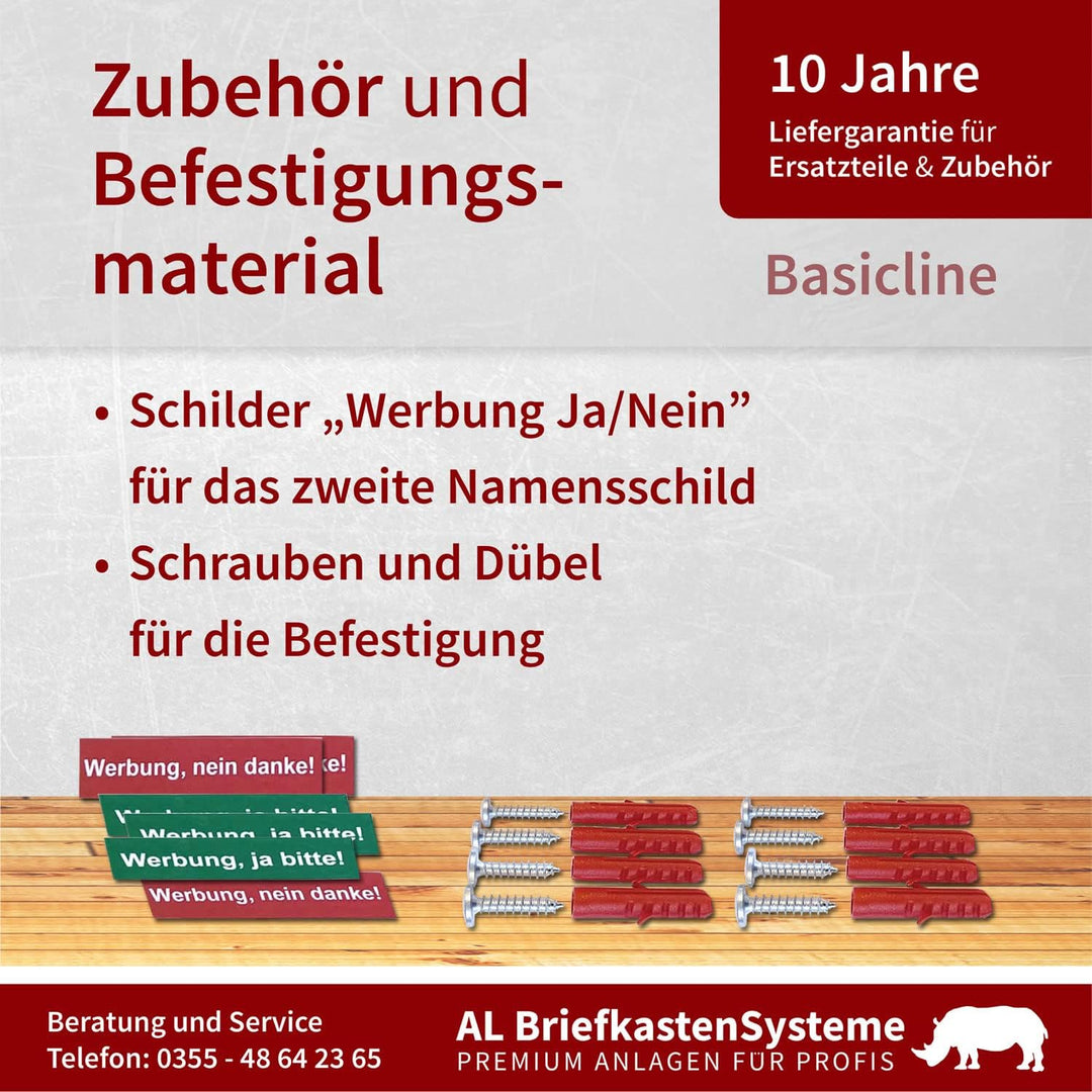 AL Briefkastensysteme Basic 2er Briefkasten RAL 5010 Enzian Blau 2 Fächer DIN A4 wetterfest Briefkas