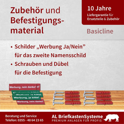 AL Briefkastensysteme Basic 2er Briefkasten DB 703 Eisenglimmer Grau 2 Fach DIN A4 wetterfest Briefk