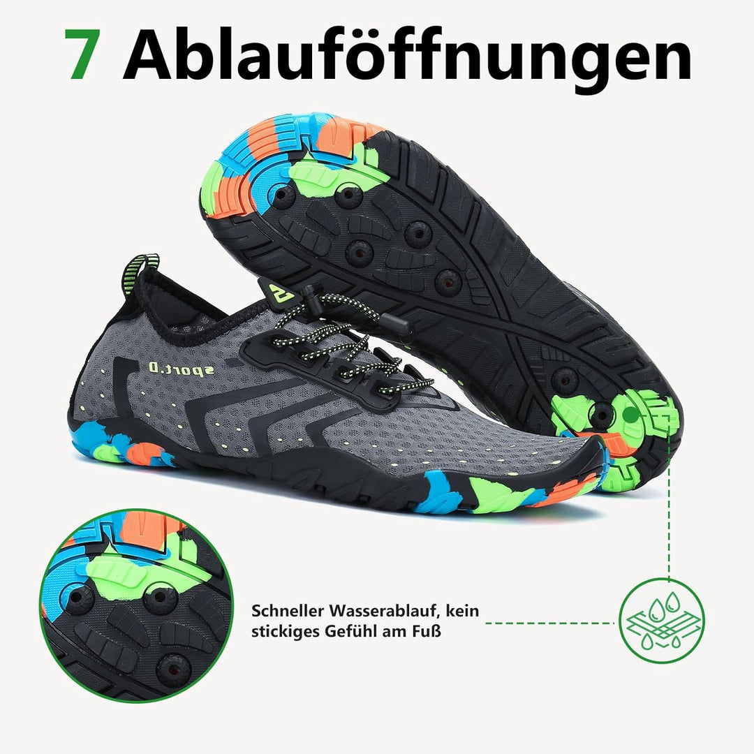 SAGUARO Herren Badeschuhe Damen rutschfeste Sohle Schnell Trocknend Schwimmschuhe 36 EU Grau, 36 EU