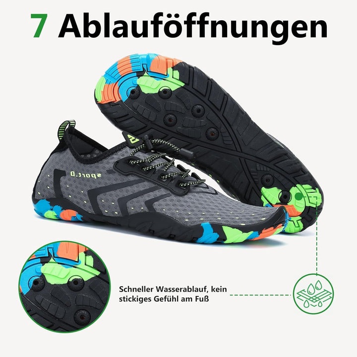 SAGUARO Herren Badeschuhe Damen rutschfeste Sohle Schnell Trocknend Schwimmschuhe 36 EU Grau, 36 EU